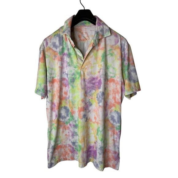 RHOBACK polo golf performance tie dye men's size large